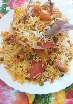 A picture of Mix veg biryani.