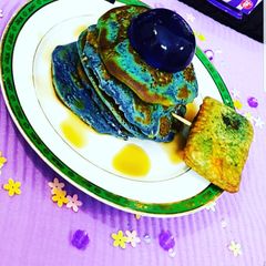 A picture of Pancake with jelly drop.