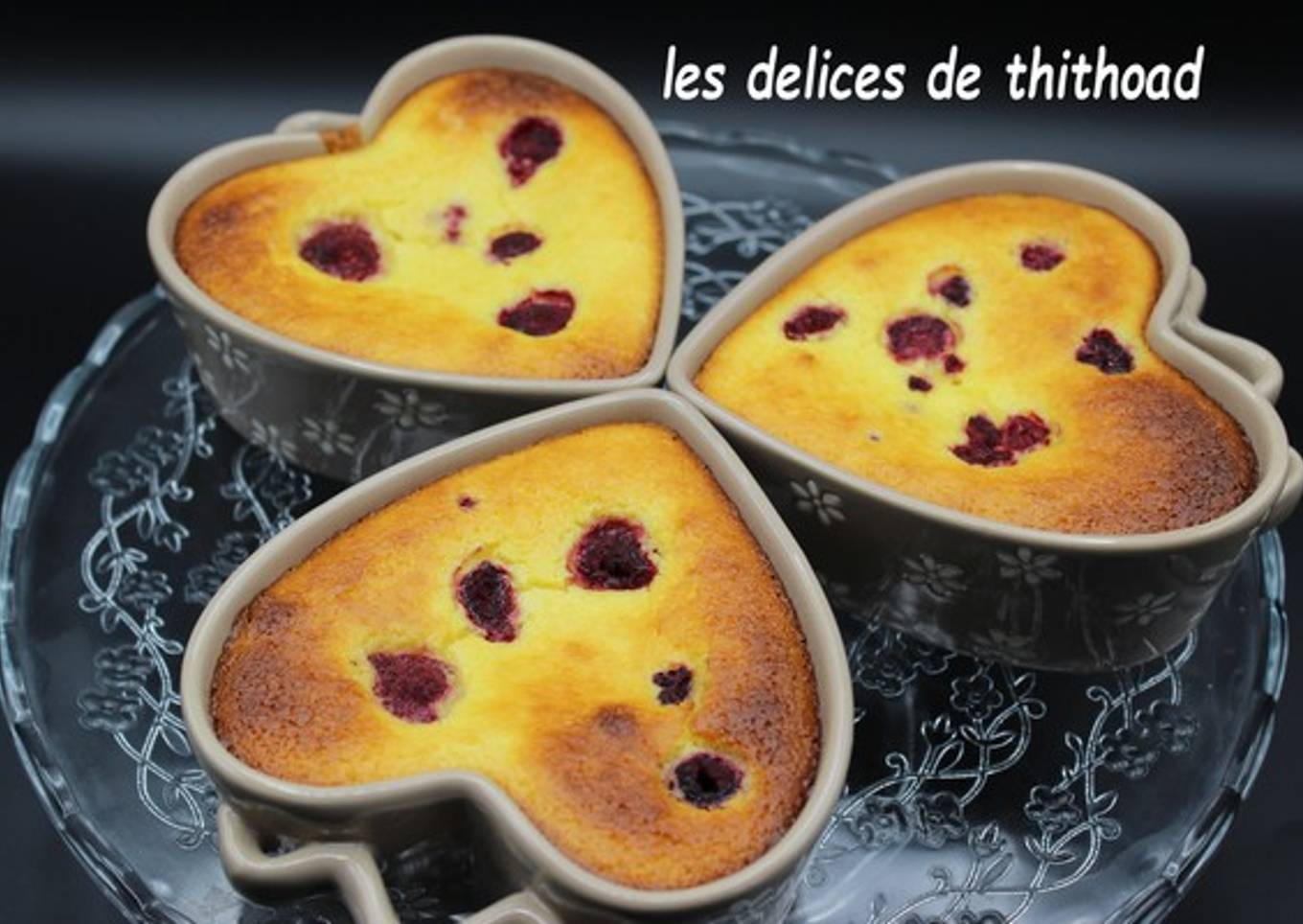 Flans framboises, amandes et noix de coco