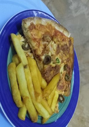صورة لوصفة بيتزا على طريقتي 🤤🤤