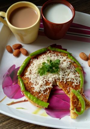 A picture of Besan cheezy chilla.