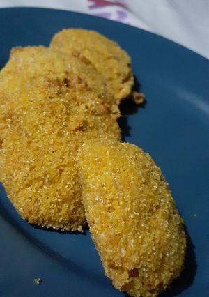 Una foto de Milanesa de garbanzo y zucchini!