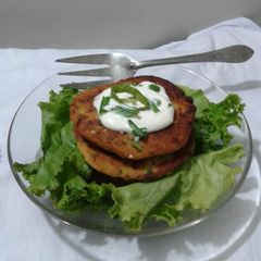 A picture of Mashed potato pancakes.