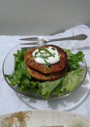 A picture of Mashed potato pancakes.
