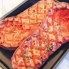 A picture of Garlic & Rosemary Roasted Butternut Squash.