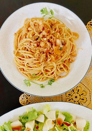 Hình của món Cách làm mỳ ý với sốt mayonnaise cho người lười.