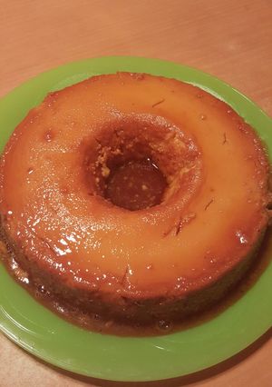 Una foto de Flan de queso