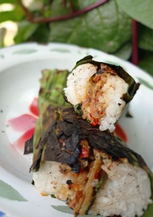 Foto resep Nasi bakar ikan asin & teri