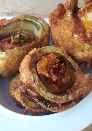 Foto principal de Rollitos de verdura rellenos empanados