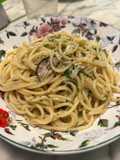 Spaghetti in padella 81 con le ostriche fujute