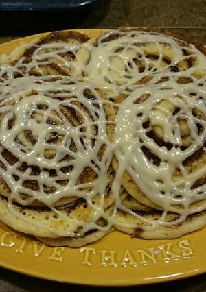 A picture of Cinnamon Roll Pancakes.