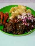 Steamed sweet potatoes with moringa #pizzasok