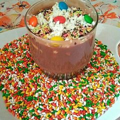 A picture of Chocolate Dry Fruit Custard.
