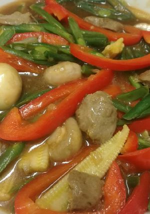 Foto resep Tumis buncis pelangi saos hoisin