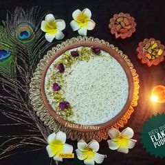 A picture of Red Rice Flakes Pudding.