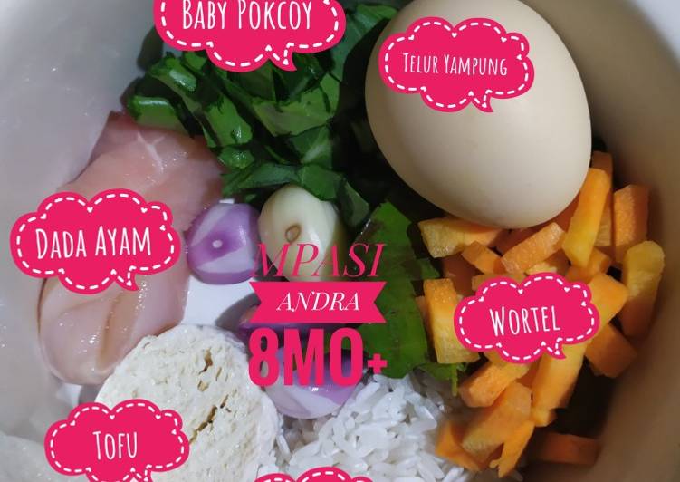 Cara Gampang Membuat Bubur telur yampung Mpasi 4⭐ 7mo+, Lezat Sekali