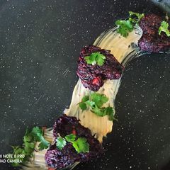 A picture of Beetroot kabab.