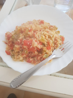 Una foto de Risotto con verduras