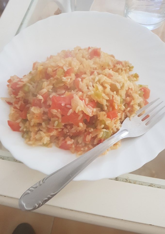 Una foto de Risotto con verduras