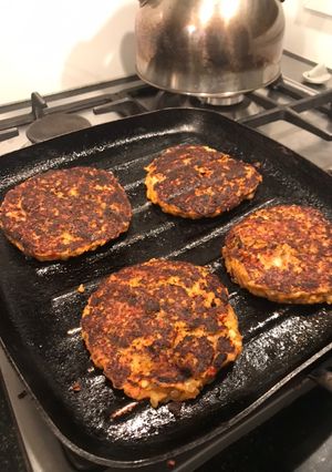 Una foto de Hamburguesas de Lentejas y Morrón