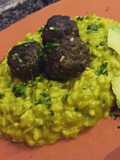 Risotto de palta con albóndigas salteadas 🥑