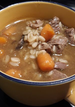 A picture of Beef Barley Soup.