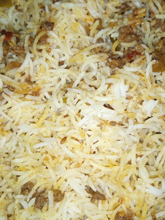 A picture of Qeema pulao.