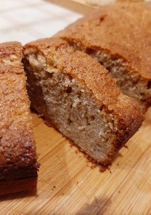 Una foto de Budín de banana delicioso