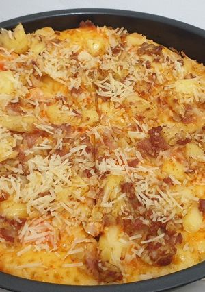 Foto resep Spicy pineaple-beef-cheese- pizza