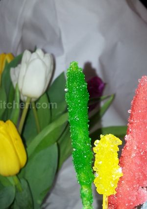 A picture of Home made rock candy.