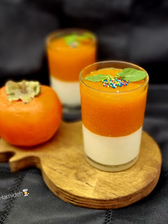 عکسی از دستور پودینگ نارگیلی با سس خرمالو🧡
