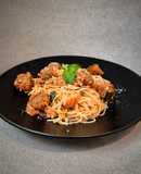 پاستا میت بال با ریحان ایتالیایی 🌿 (Meatball Pasta)