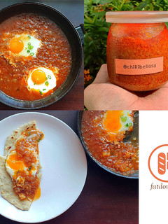 A picture of Sambal Poached Eggs | Sambal Telur Pecah.