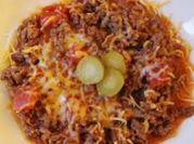 Una foto de estofado carne molida