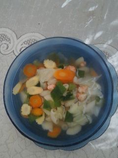 Foto resep sop makaroni udang sederhana