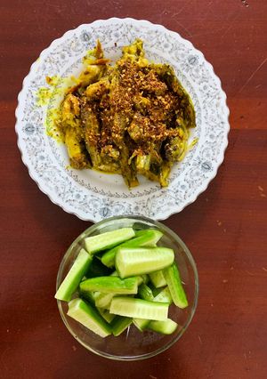 Hình của món Bữa tối với cá chốt kho nghệ.