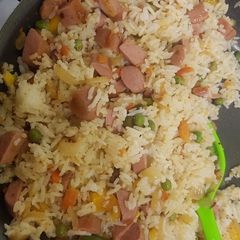Veg and sausage rice A picture of Veg and sausage rice.
