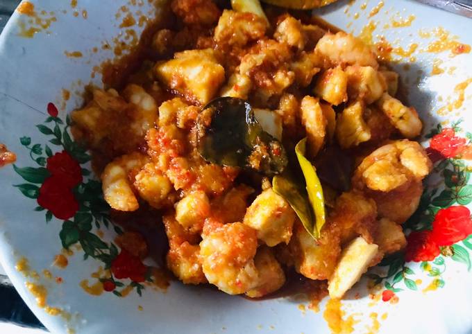 Udang & ayam fillet balado