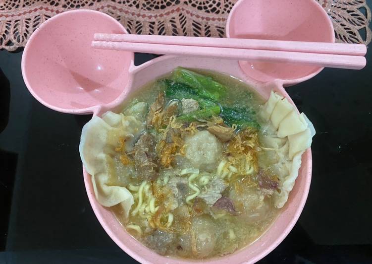 Resep Bakso daging sapi + pangsit rebus yang Bikin Ngiler