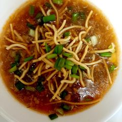 A picture of Chicken manchow soup😊.