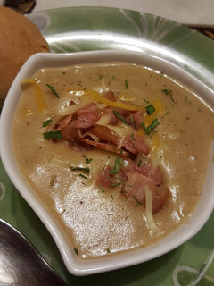 Una foto de Crema de patata con cebolla y bacon
