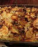 Sesos con papas a la crema gratinados