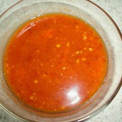 A picture of Momos wali red chutney.