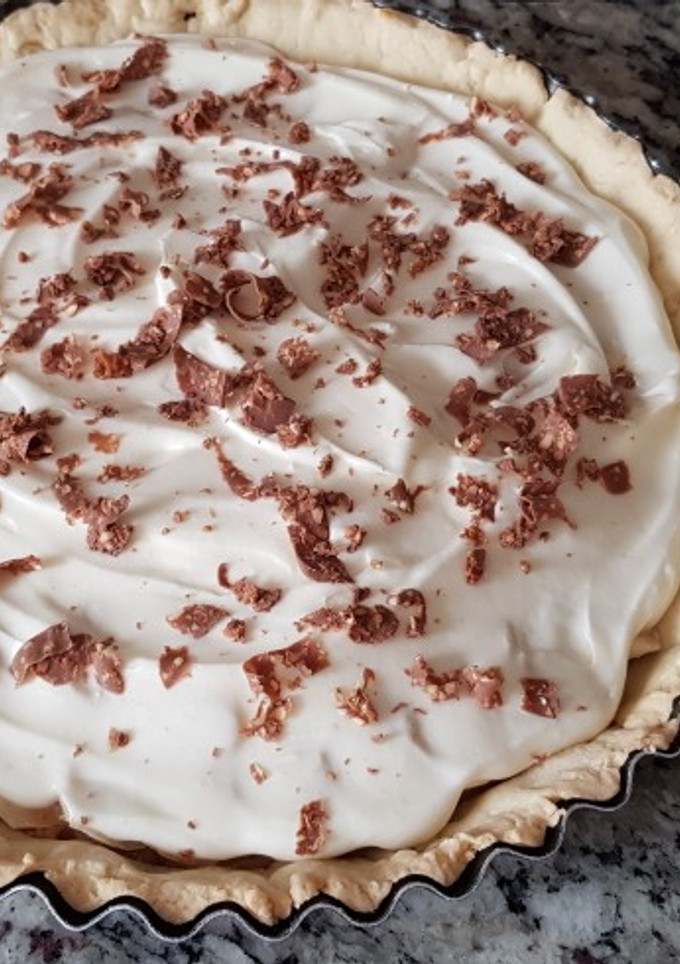 Una foto de Tarta de banana y dulce de leche