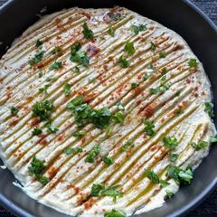 A picture of Hummus (Garbanzo or Chickpea Dip).