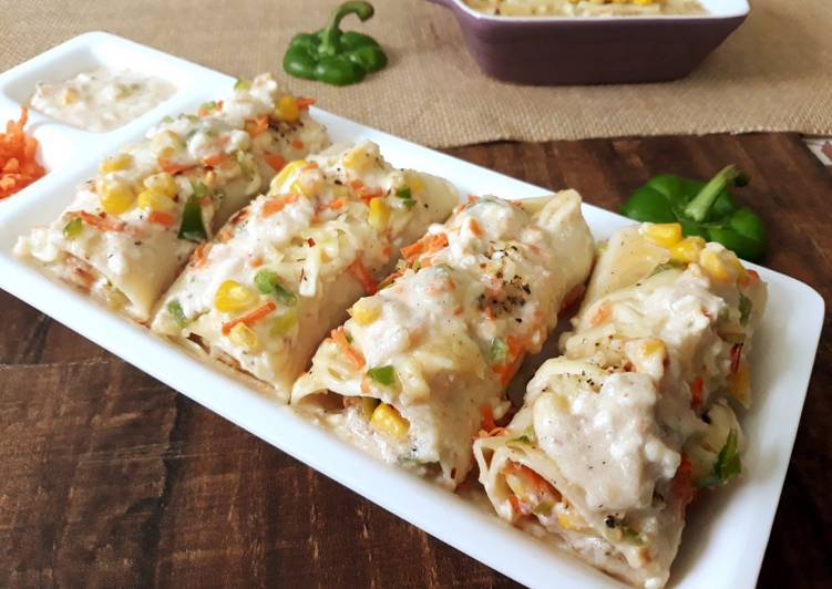 recettes Baked Sweet Corn Lasagne Rolls