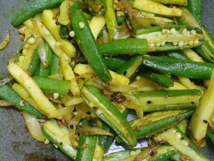 Recipe Kairi Bhindi (Okra with raw mango) which So Delicious