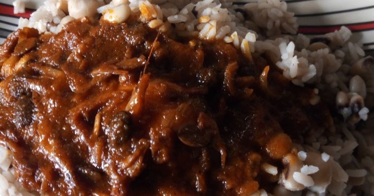 Cryfinish On Rice Rice And Beans With Crayfish Iru Stew Recipe by Abiona Oluwatoyin ...