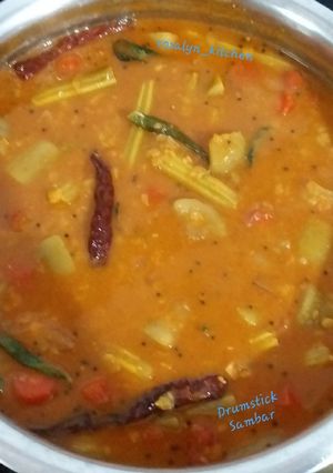 A picture of Drumstick Sambar.