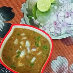 A picture of Black chickpeas soup.
